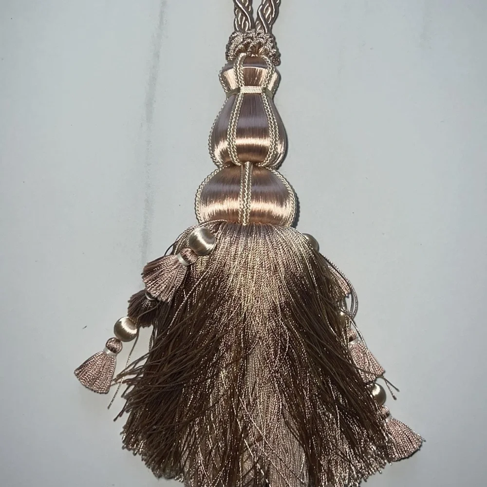 Champagne and Blush Color Rope Trim Tassle Holdback